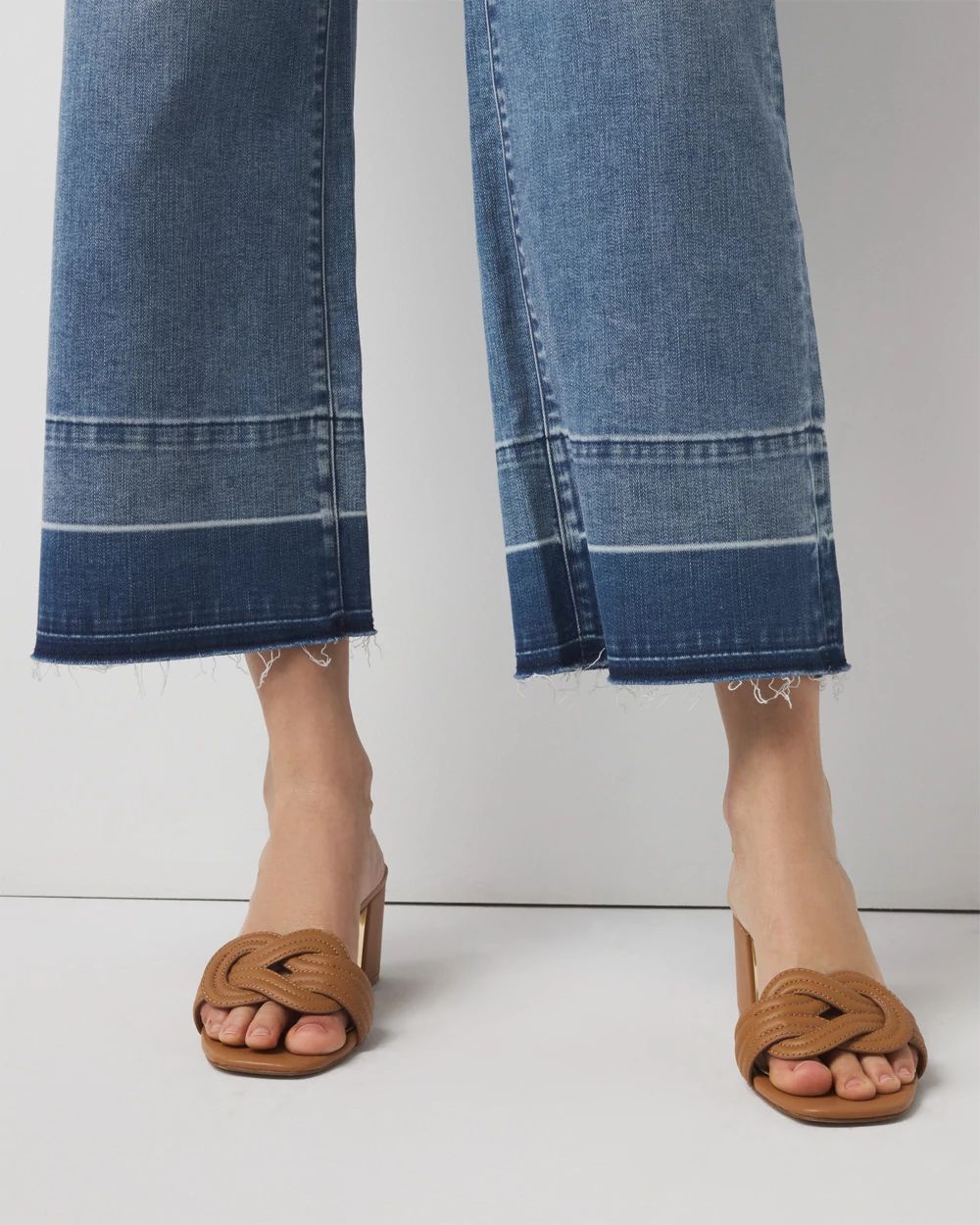 High-Rise Released Hem Wide Leg Cropped Jean | White House